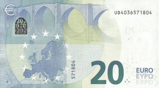 P28UD European Union 20 Euro (2015 Draghi)
